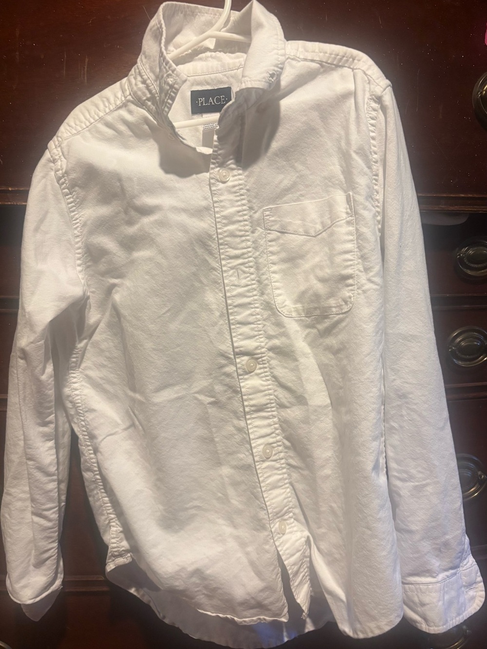 The Children's Place White Button-Down Long Sleeve Shirt